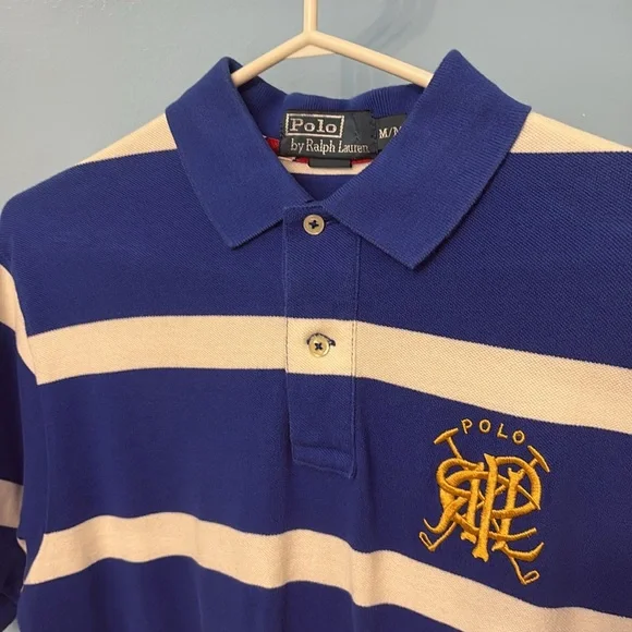 Polo by Ralph Lauren Blue and White Striped Polo Shirt - Picture 2 of 4